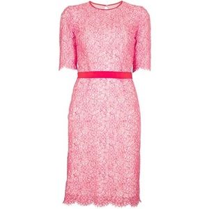 MSGM Pink and Bright Orange backless Lace Dress